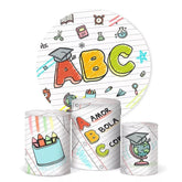 Lofaris Little Study Patterns Round Back To School Backdrop Kit